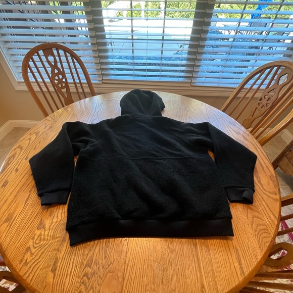 Outdoor Voices MegaFleece 1/2 Zip Hoodie Black Wool Blend Size L - Picture 3 of 9